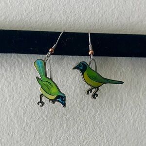 Jajebo Green Jay Bird Earrings